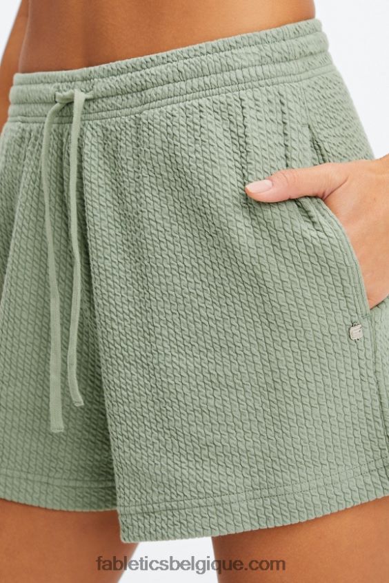 short taille haute en maille froissée femmes Fabletics 404P0T483 logo tigresse de cacao/cacao