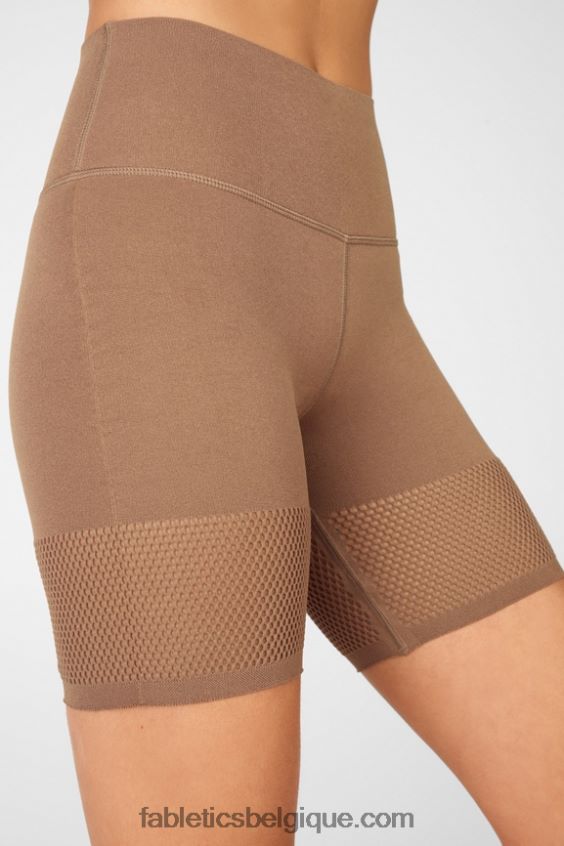 short taille haute en maille sculpturale femmes Fabletics 404P0T586 bleu marine/logo réfléchissant