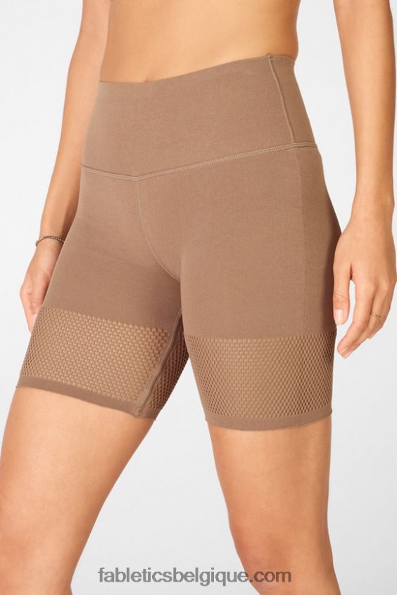 short taille haute en maille sculpturale femmes Fabletics 404P0T586 bleu marine/logo réfléchissant