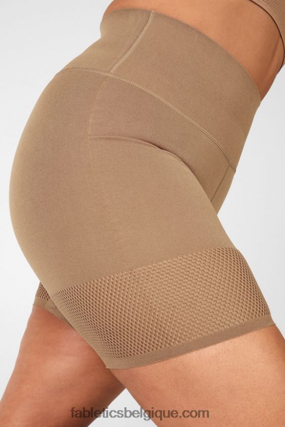 short taille haute en maille sculpturale femmes Fabletics 404P0T587 bleu marine/logo réfléchissant