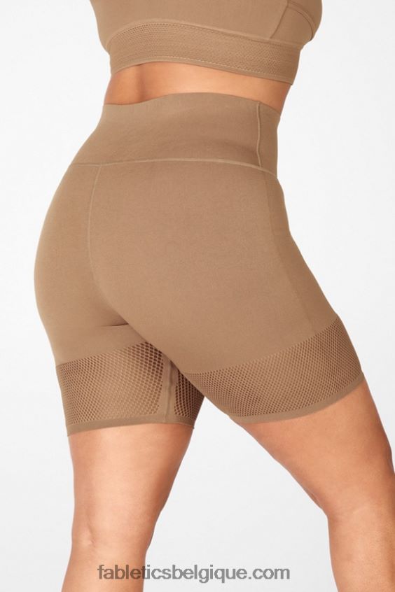 short taille haute en maille sculpturale femmes Fabletics 404P0T587 bleu marine/logo réfléchissant