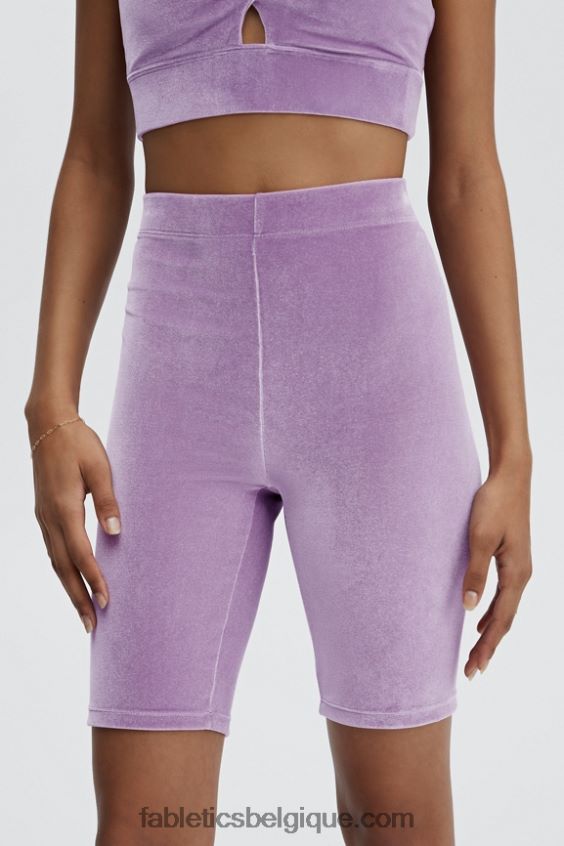 short taille haute en velours 9 femmes Fabletics 404P0T529 moka irisé/dune de sable