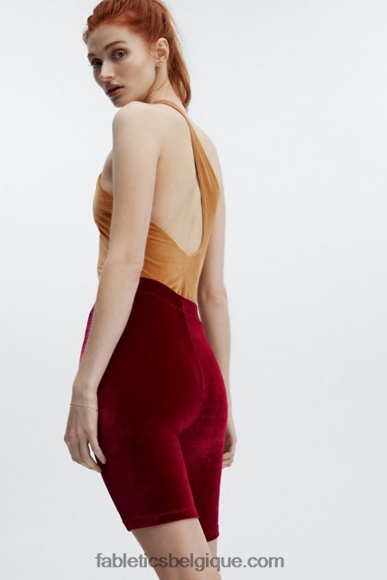 short taille haute en velours 9 femmes Fabletics 404P0T530 noisette/safari