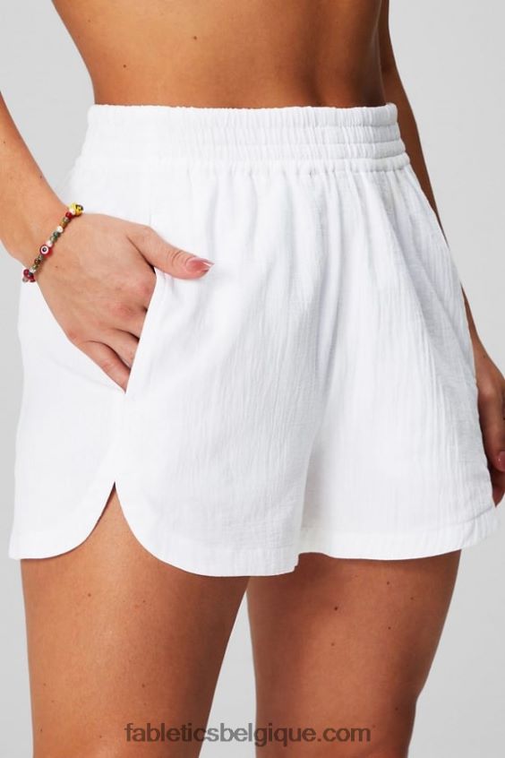 short taille haute en voile de coton femmes Fabletics 404P0T245 vert fumé/pomme aigre