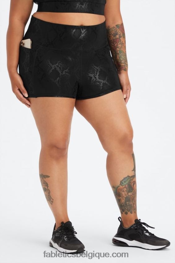 short taille haute ultraluxe 2\" femmes Fabletics 404P0T383 flamme orange/soie