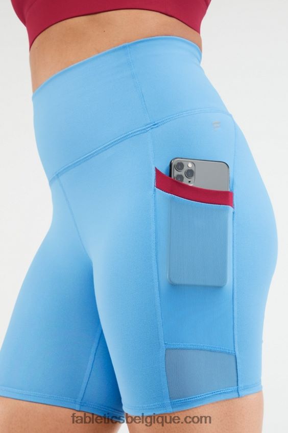 short taille ultra haute 7\" on-the-go femmes Fabletics 404P0T553 surf bleu/cerise éclatée