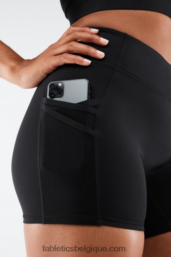 short trinity motion365 taille mi-haute 5\'\' femmes Fabletics 404P0T367 guépard ondulé/noir