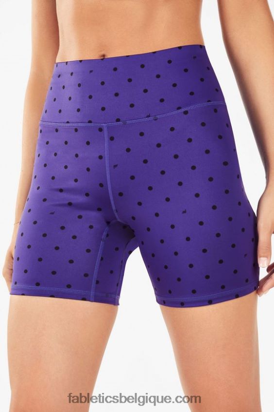 short ultracool imprimé taille haute femmes Fabletics 404P0T591 prune sucrée/pois noirs