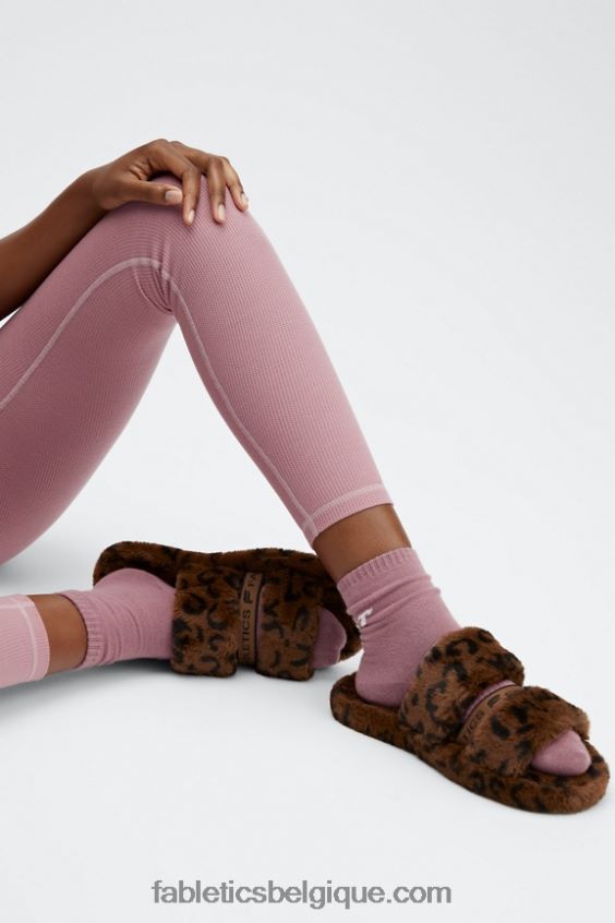 pantoufle à bride ajustée femmes Fabletics 404P0T2963 léopard