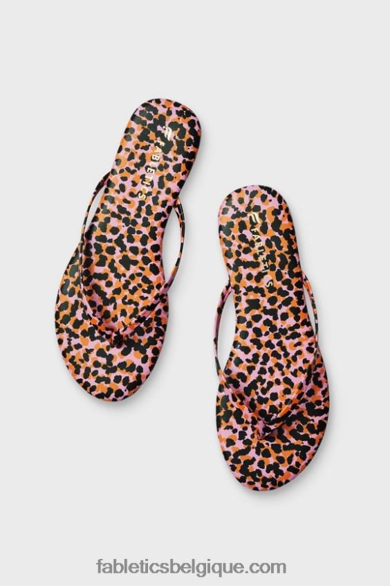 sandale à enfiler femmes Fabletics 404P0T2933 taches de safari orange flash