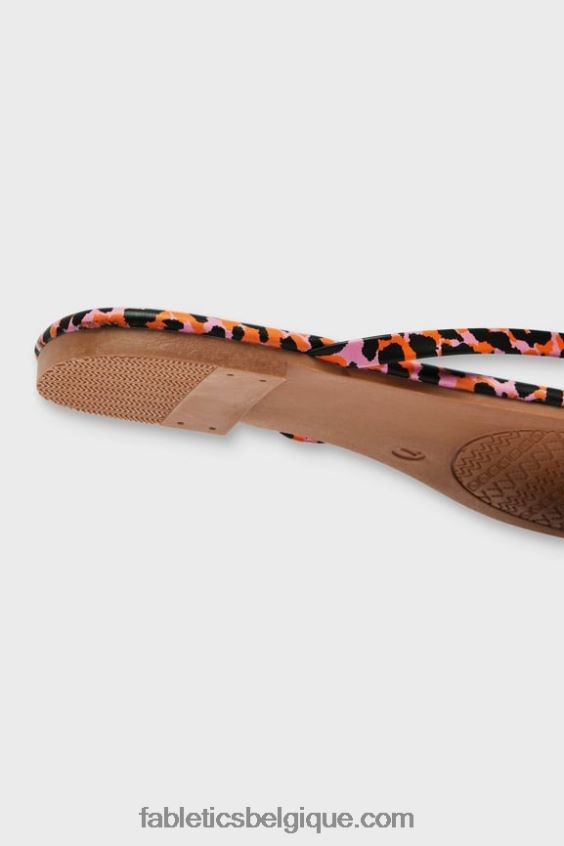 sandale à enfiler femmes Fabletics 404P0T2933 taches de safari orange flash