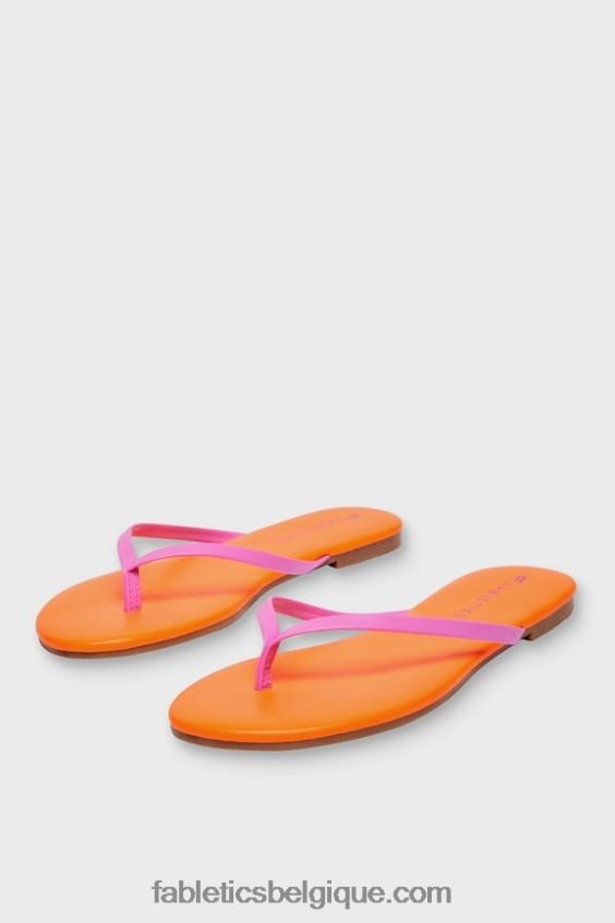 sandale à enfiler femmes Fabletics 404P0T2934 évasion rose/orange fluo