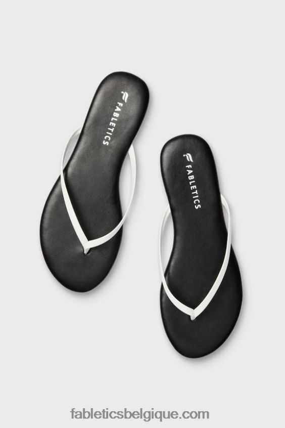 sandale à enfiler femmes Fabletics 404P0T2936 blanc noir