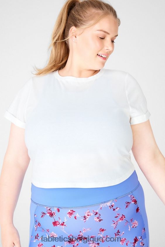T-shirt ajusté 100 % coton femmes Fabletics 404P0T2108 blanc