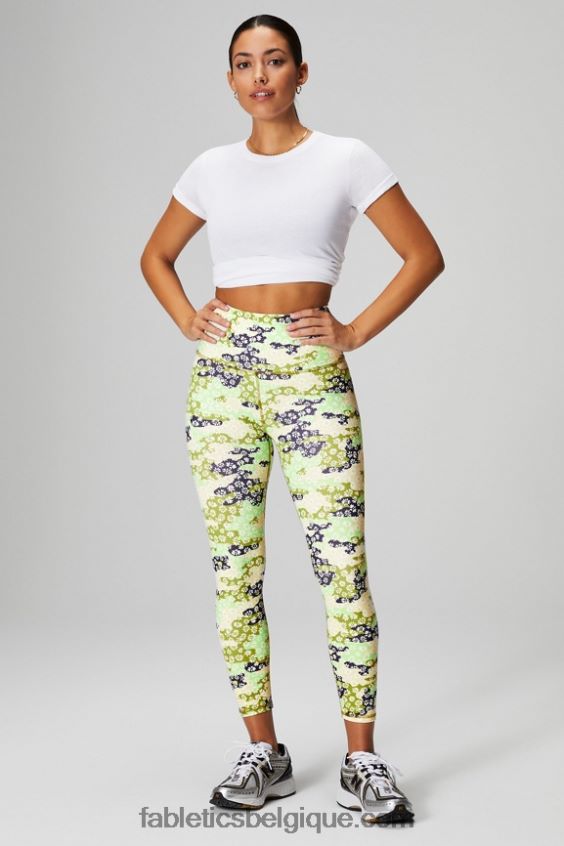 T-shirt en jersey 100 % coton femmes Fabletics 404P0T1991 blanc classique/gris minéral