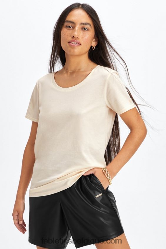 T-shirt en jersey 100 % coton femmes Fabletics 404P0T1992 avoine