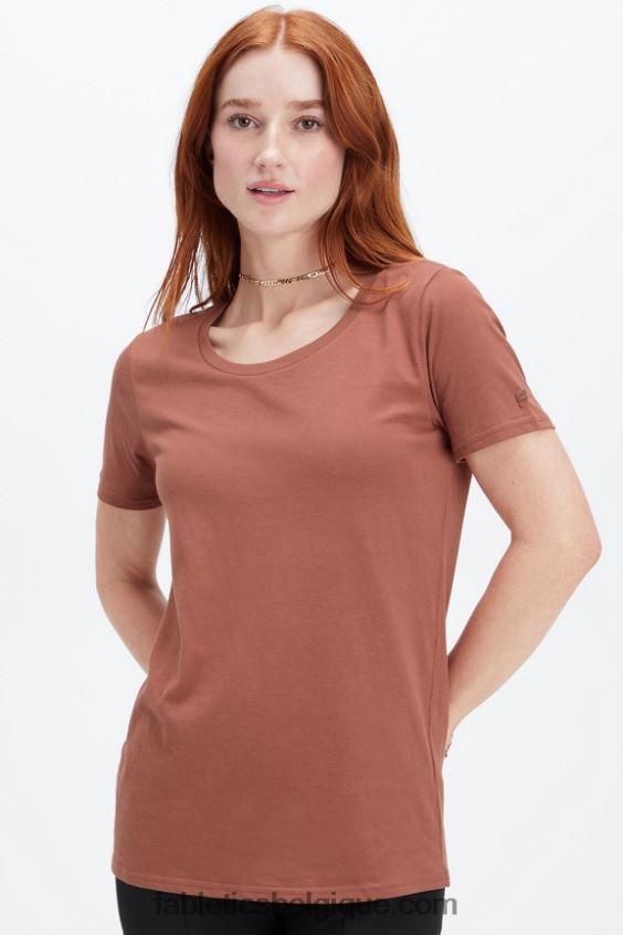 T-shirt en jersey 100 % coton femmes Fabletics 404P0T1993 acajou