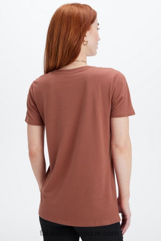 T-shirt en jersey 100 % coton femmes Fabletics 404P0T1993 acajou