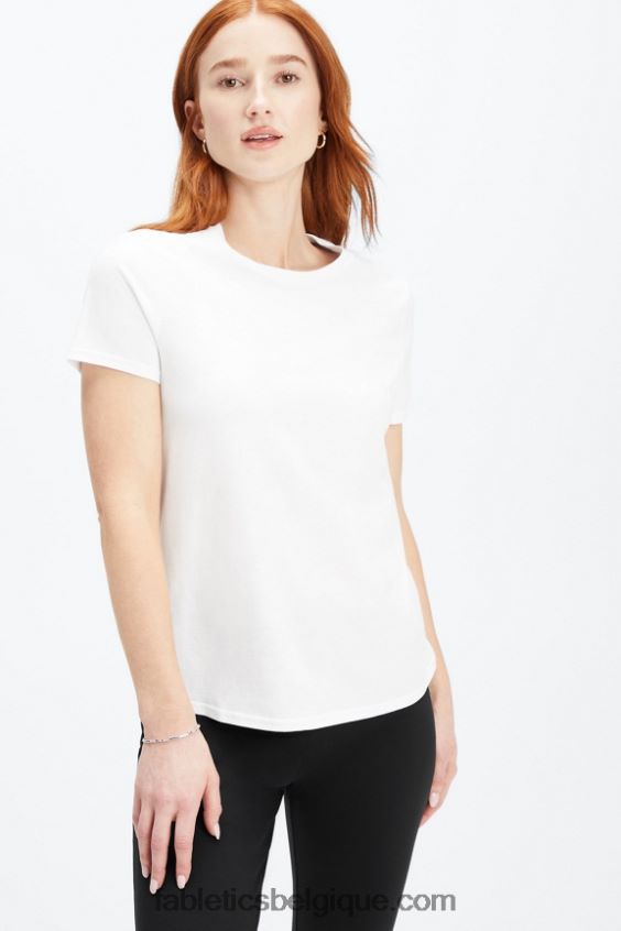 T-shirt en jersey 100 % coton femmes Fabletics 404P0T1994 blanc brillant