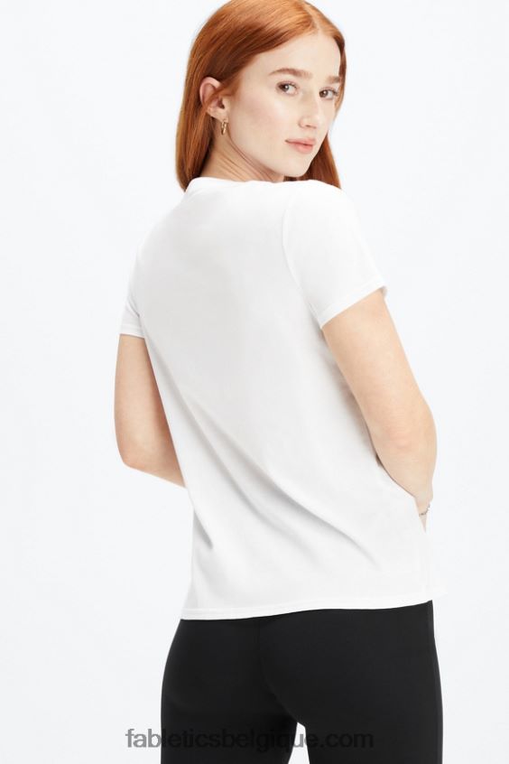 T-shirt en jersey 100 % coton femmes Fabletics 404P0T1994 blanc brillant