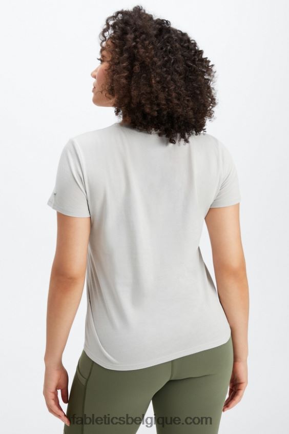T-shirt en jersey 100 % coton femmes Fabletics 404P0T1997 gris minéral