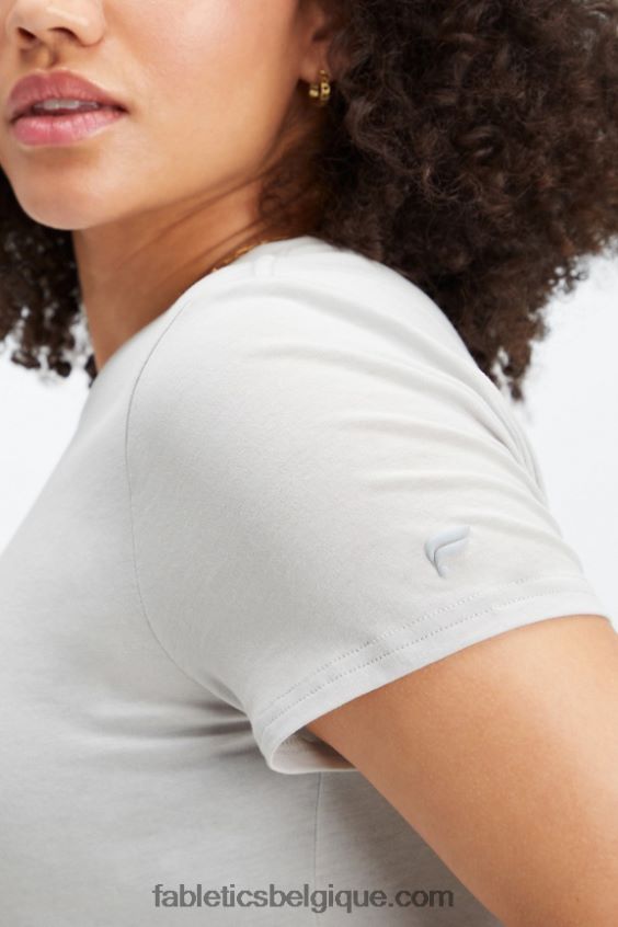 T-shirt en jersey 100 % coton femmes Fabletics 404P0T1997 gris minéral