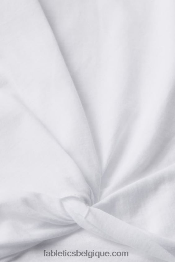 T-shirt torsadé devant 100 % coton femmes Fabletics 404P0T1946 blanc classique