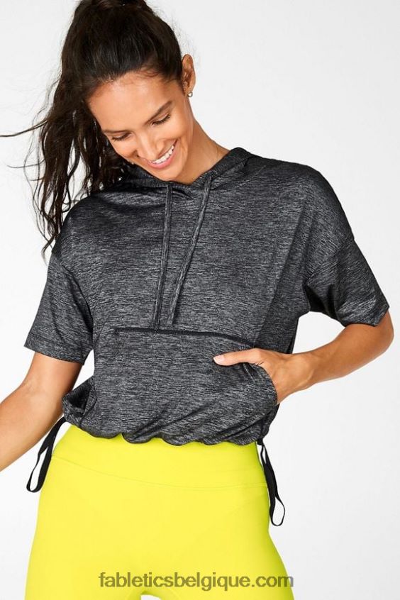 bea sweat à capuche à manches courtes femmes Fabletics 404P0T2109 bruyère de nuit
