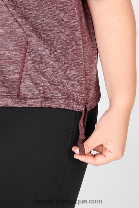 bea sweat à capuche à manches courtes femmes Fabletics 404P0T2111 bruyère rouille