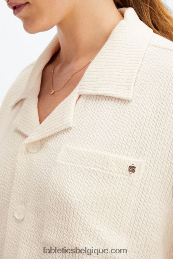 bouton carré en maille froissée femmes Fabletics 404P0T2024 aigrette