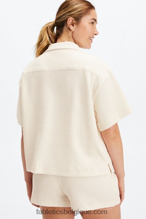 bouton carré en maille froissée femmes Fabletics 404P0T2024 aigrette