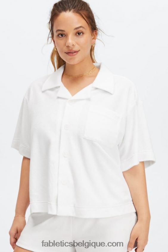 bouton carré éponge île vers le haut femmes Fabletics 404P0T2037 blanc brillant