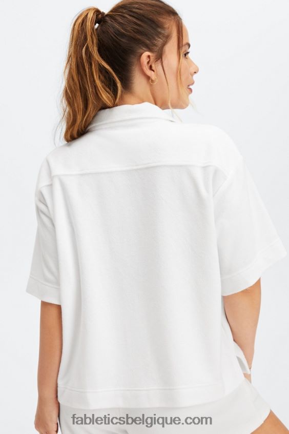 bouton carré éponge île vers le haut femmes Fabletics 404P0T2037 blanc brillant