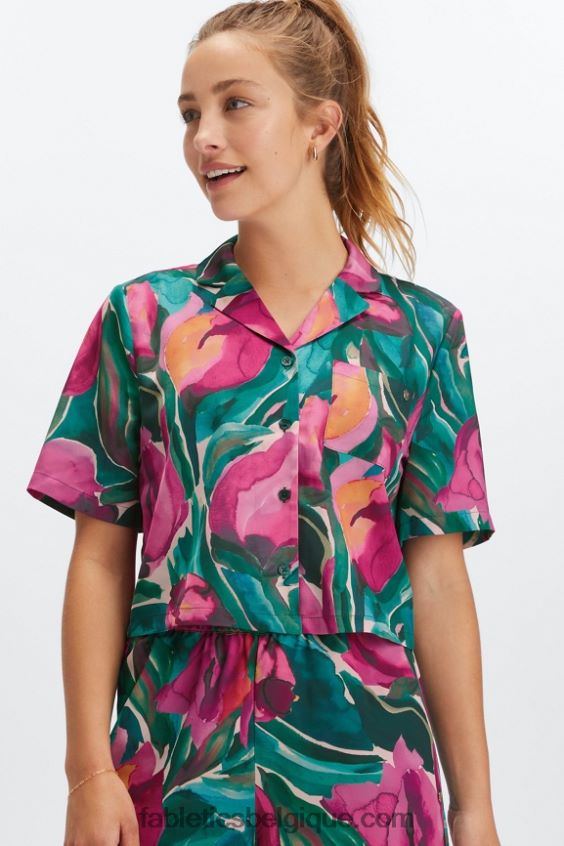 bouton de veille vers le bas femmes Fabletics 404P0T2033 tulipes peintes