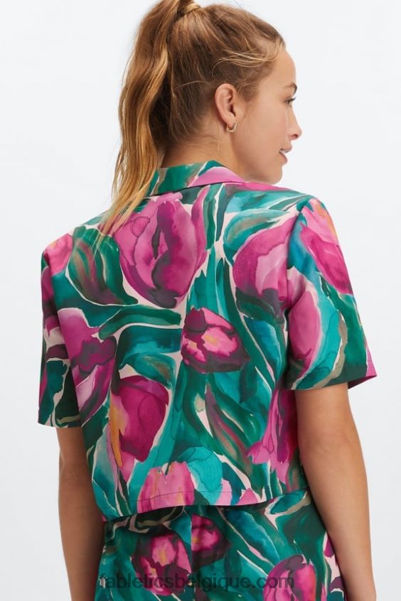 bouton de veille vers le bas femmes Fabletics 404P0T2033 tulipes peintes