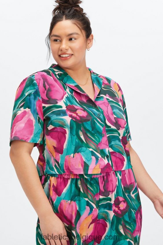 bouton de veille vers le bas femmes Fabletics 404P0T2034 tulipes peintes