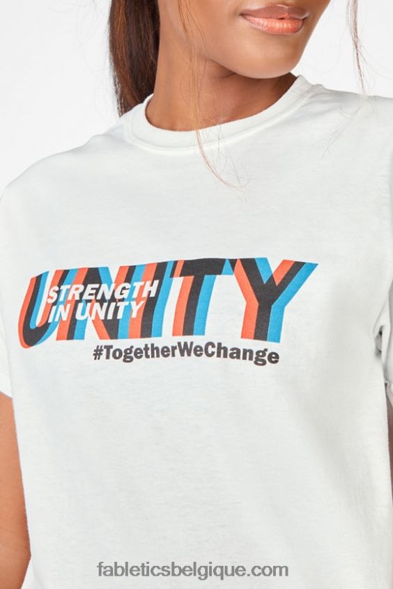 force dans l\'unité tee femmes Fabletics 404P0T2078 blanc/unité