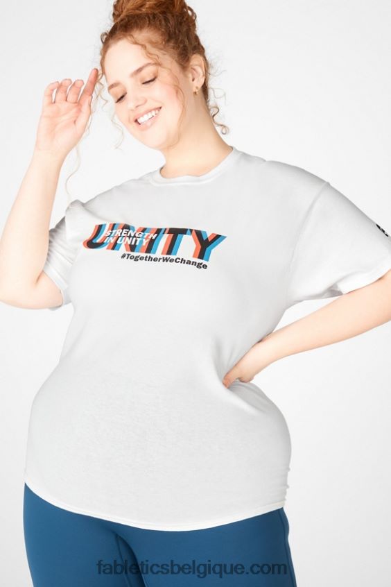 force dans l\'unité tee femmes Fabletics 404P0T2079 blanc/unité