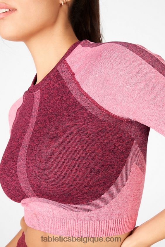 haut court sans couture helena femmes Fabletics 404P0T2098 rose chiné multi