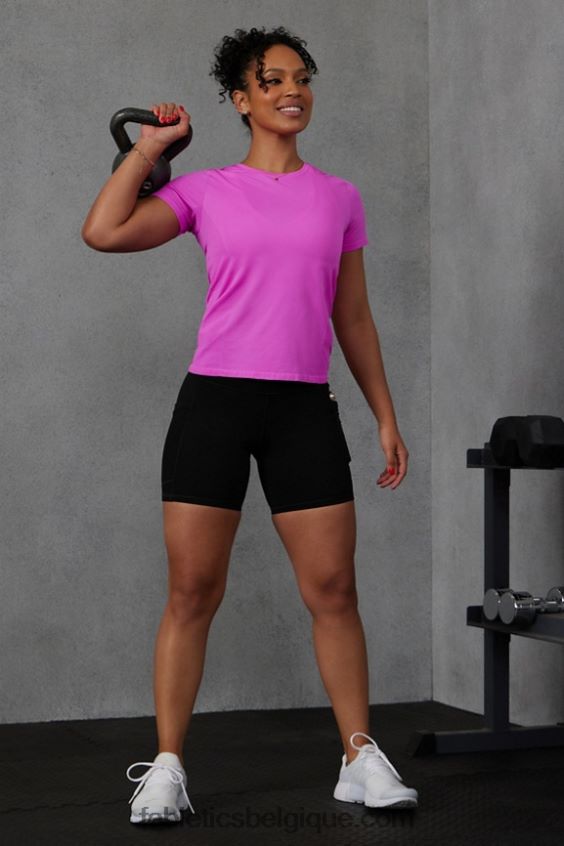 haut à manches courtes en plumes femmes Fabletics 404P0T1947 évasion rose