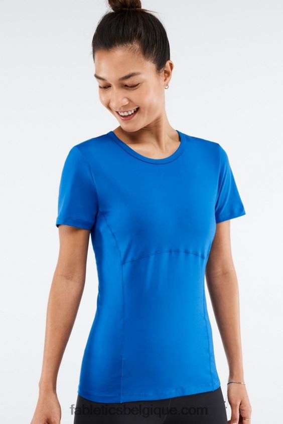 haut à manches courtes phénix femmes Fabletics 404P0T2047 bleu électrique