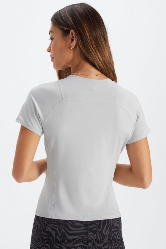 haut à manches courtes phoenix lite femmes Fabletics 404P0T1976 gris minéral