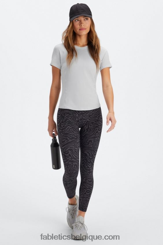 haut à manches courtes phoenix lite femmes Fabletics 404P0T1976 gris minéral