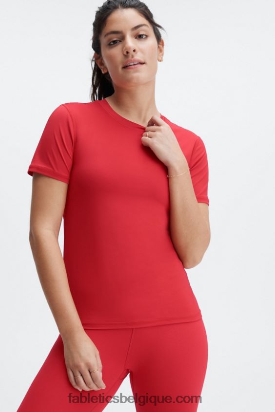 haut à manches courtes phoenix lite femmes Fabletics 404P0T1978 haute rouge