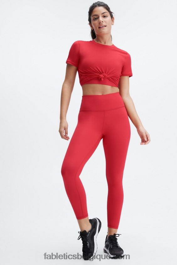 haut à manches courtes phoenix lite femmes Fabletics 404P0T1978 haute rouge