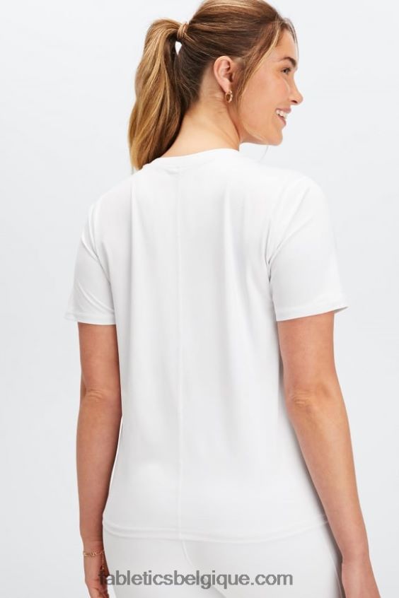 haut à manches courtes phoenix lite femmes Fabletics 404P0T1981 blanc brillant
