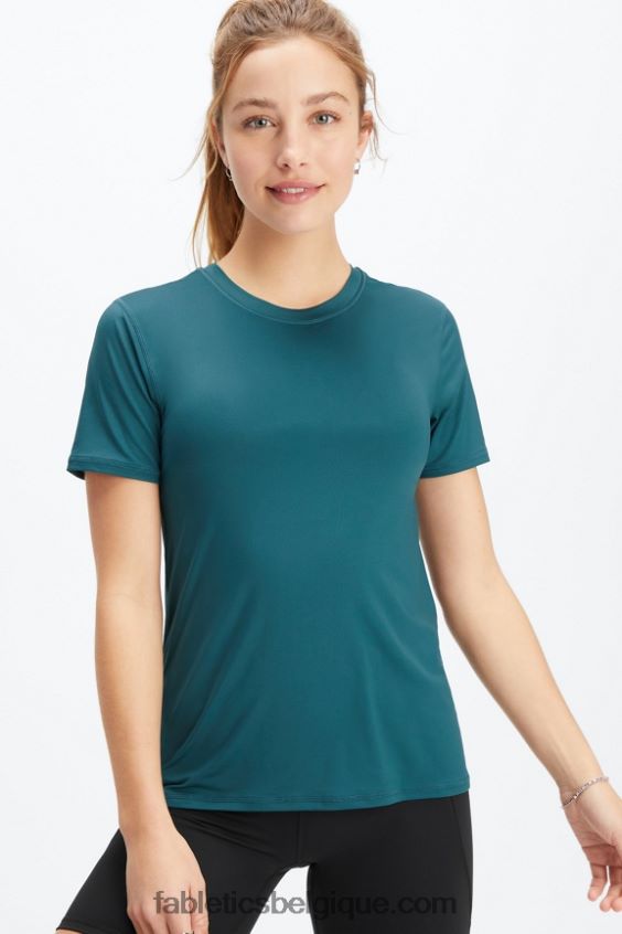 haut à manches courtes phoenix lite femmes Fabletics 404P0T1982 vague de minuit