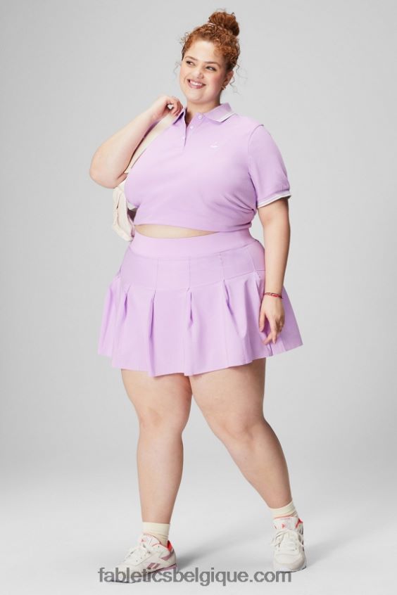 polo classique en piqué à manches courtes femmes Fabletics 404P0T1966 violet cosmo/gris menthe