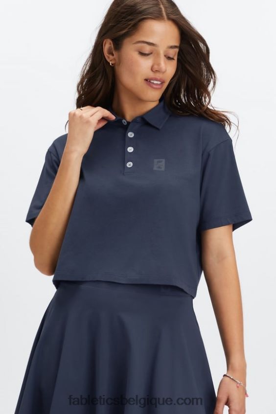 polo de tennis universel à manches courtes femmes Fabletics 404P0T2005 marine classique