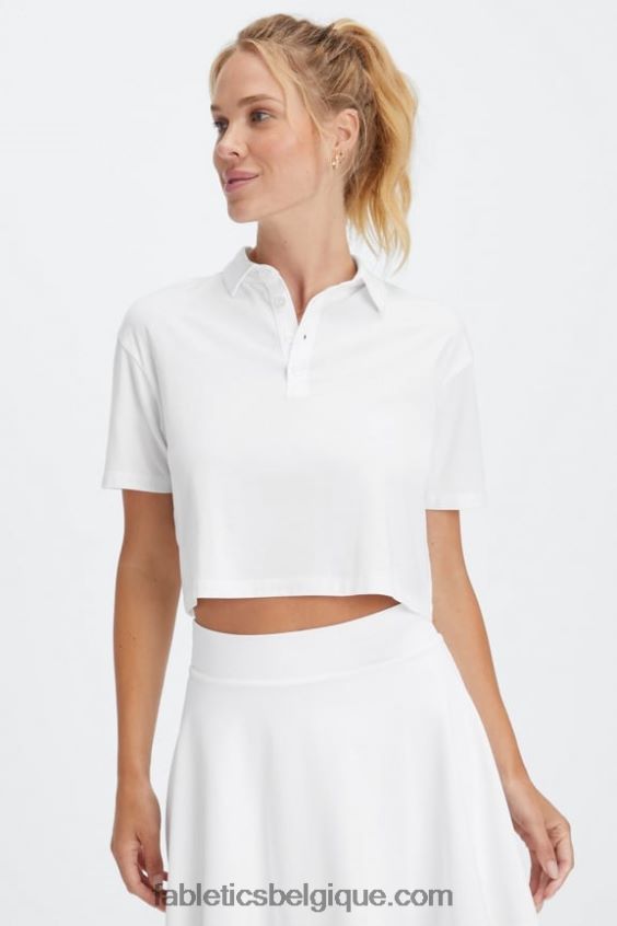polo à manches courtes femmes Fabletics 404P0T2001 blanc brillant